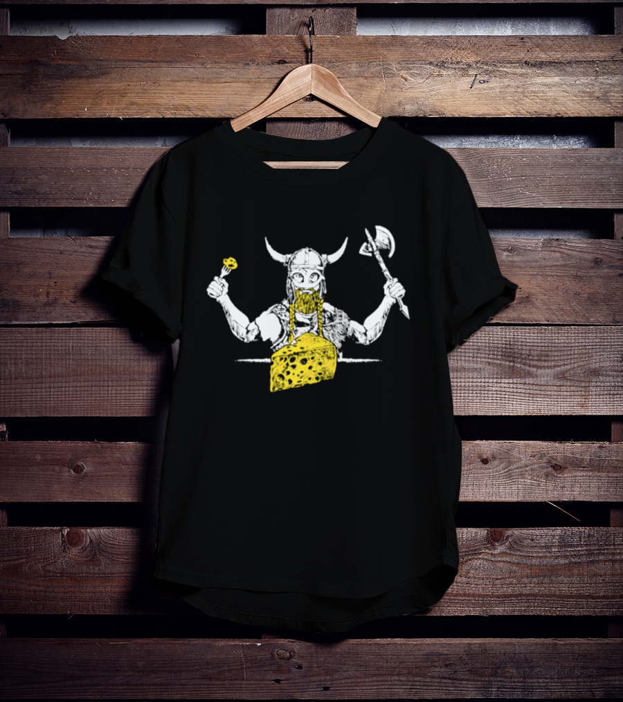 Minnesota Vikings Let's Eat Cheese Viking Warrior Axe And Cheese Wedge T-Shirt