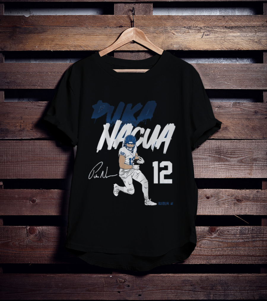 Puka Nacua 12 Signature Pose Athletic T-Shirt