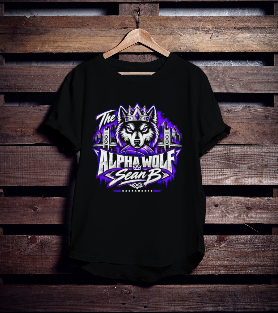 The Alpha Wolf Sean B Sacramento Skyline King's Crown Wolf T-Shirt