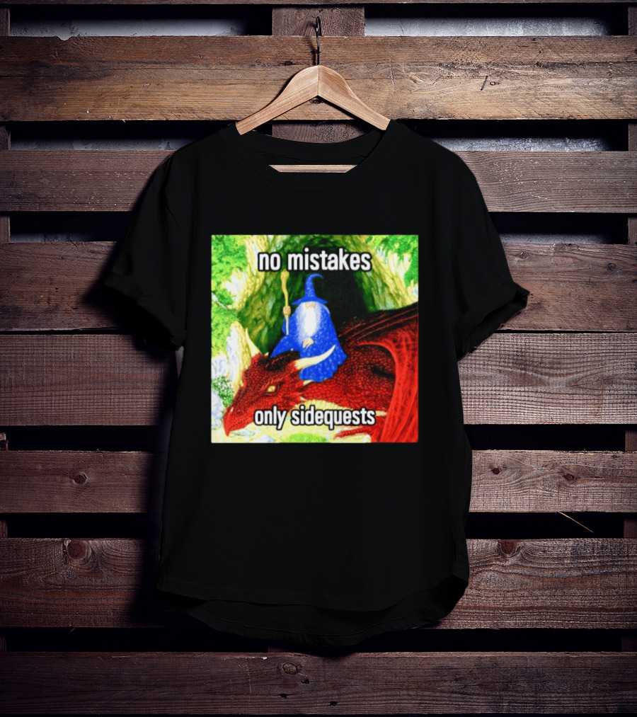No Mistakes Only Side Quests Wizard And Dragon T-Shirt
