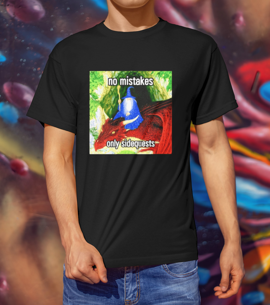 No Mistakes Only Side Quests Wizard And Dragon T-Shirt