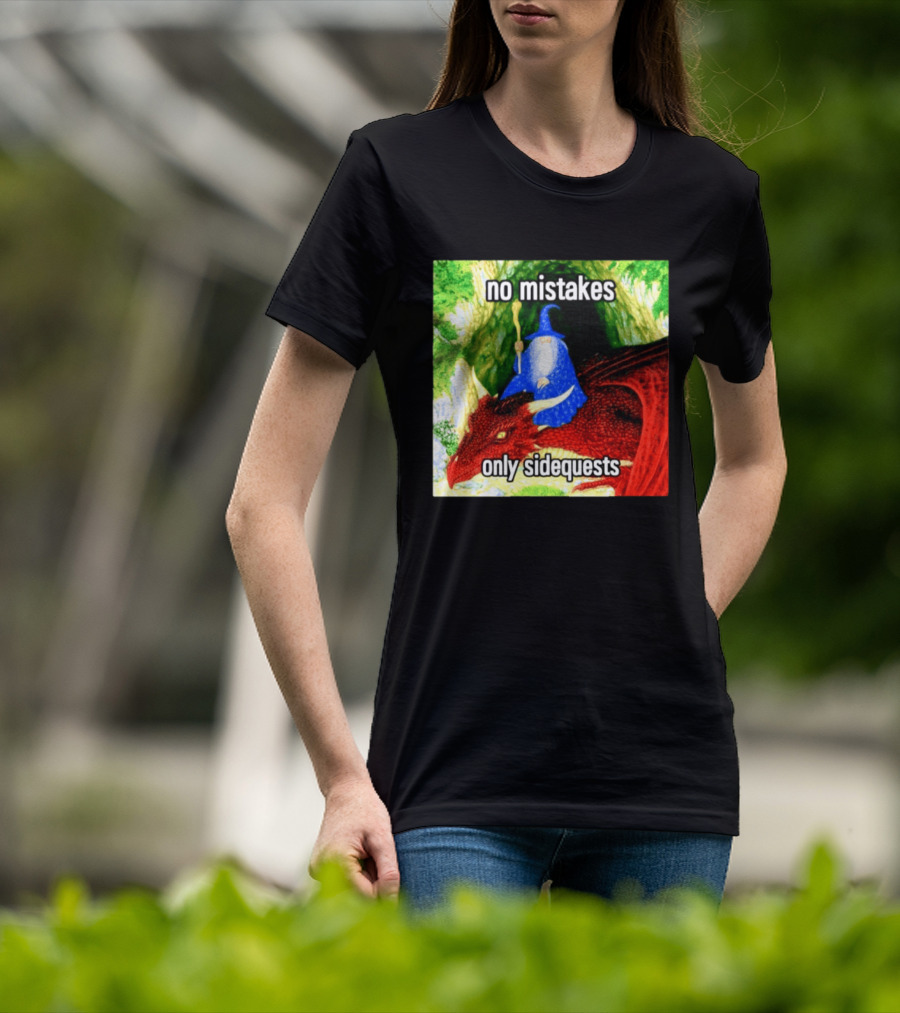 No Mistakes Only Side Quests Wizard And Dragon T-Shirt