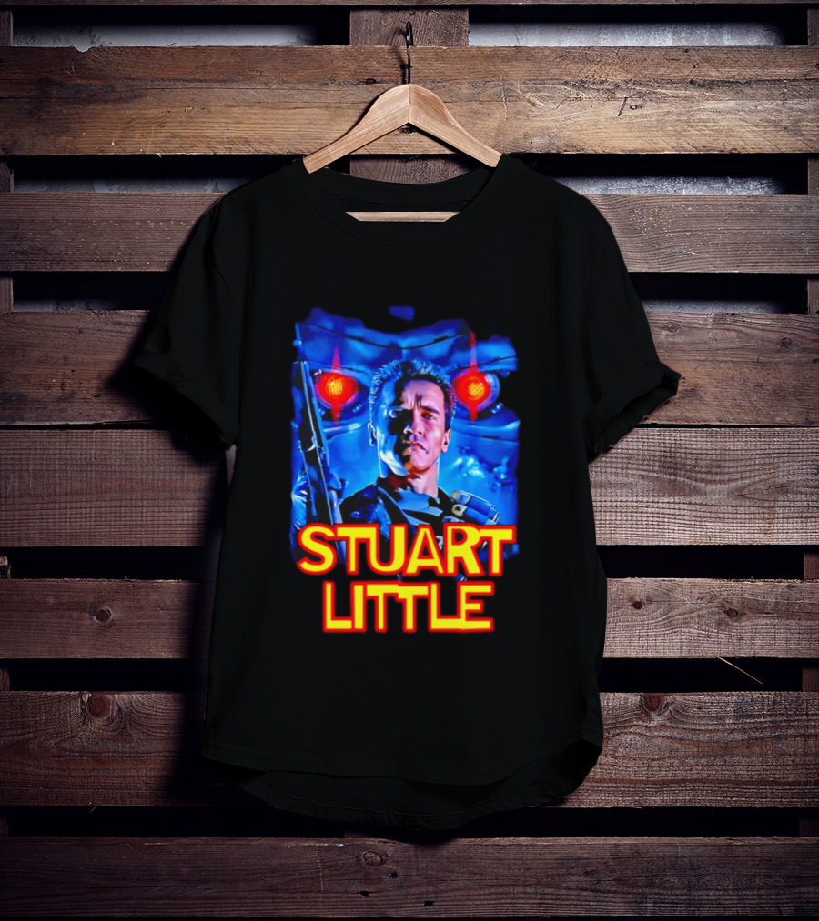 Stuart Little Arnold Schwarzenegger Parody Skynet Cyborg Fusion T-Shirt