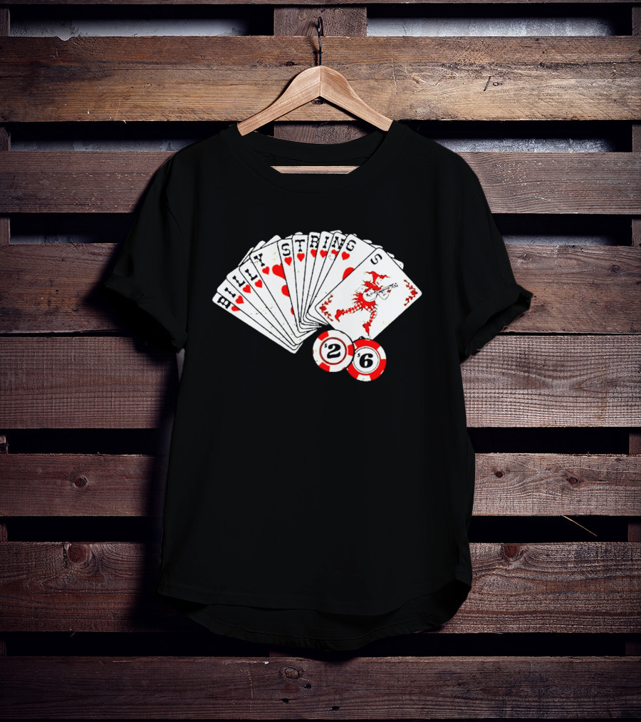 Billy Strings Fall 2026 Playing Cards Design By Miles Koldweyn With Poker Chips And Red Dragon T-Shirt