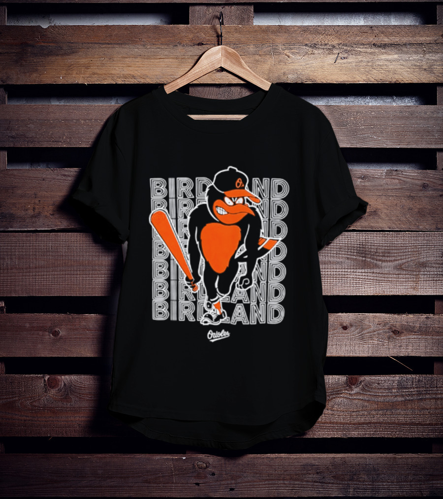 Birdland Baltimore Orioles Baseball Bat Bird T-Shirt