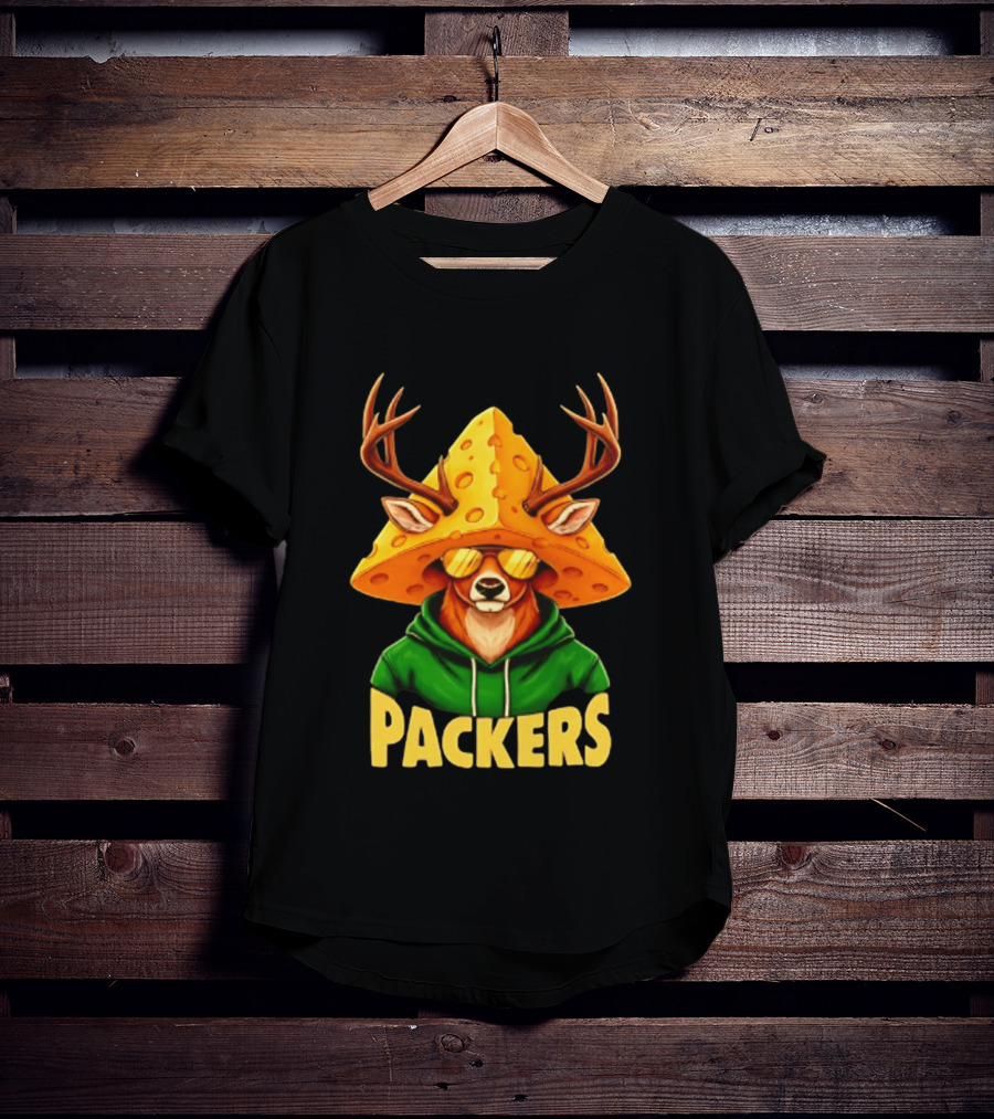 Cheesehead Deer Packers Fan Gear Green Bay Football T-Shirt