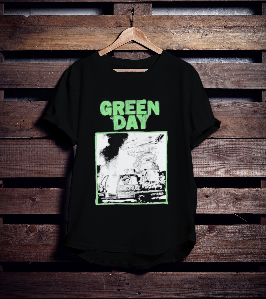 Green Day Riot Trio Vintage Sketch T-Shirt