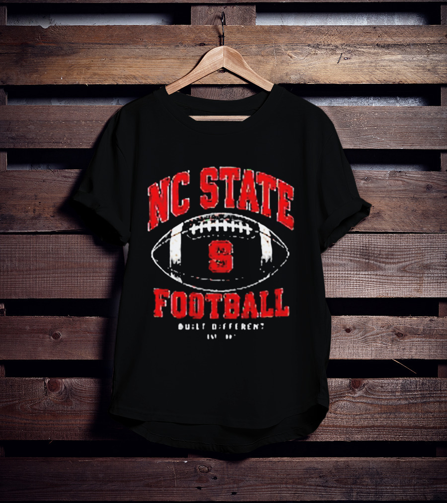 NC State Football Built Different Est 1887 Football Oval Ball S T-Shirt