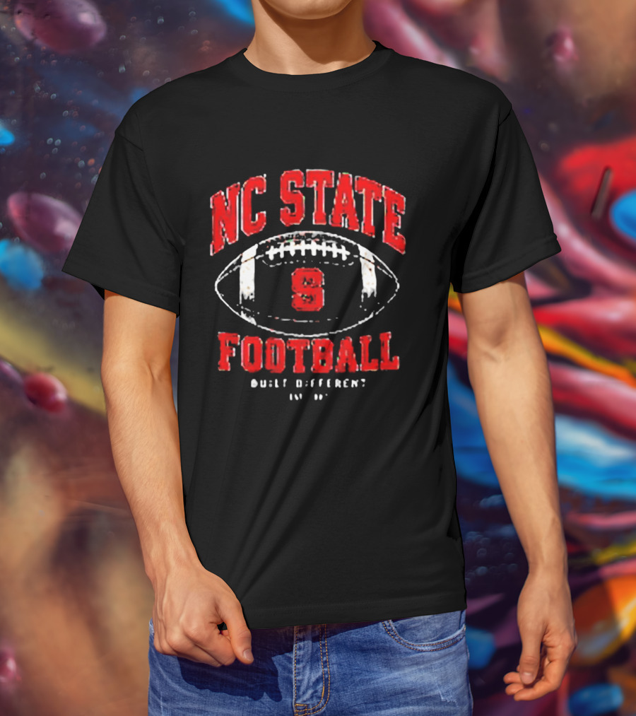 NC State Football Built Different Est 1887 Football Oval Ball S T-Shirt