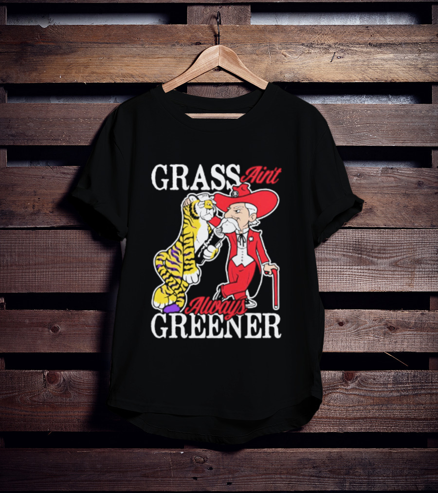 Ole Miss Rebels Vs LSU Tigers Grass Ain't Greener 2026 NCAA T-Shirt