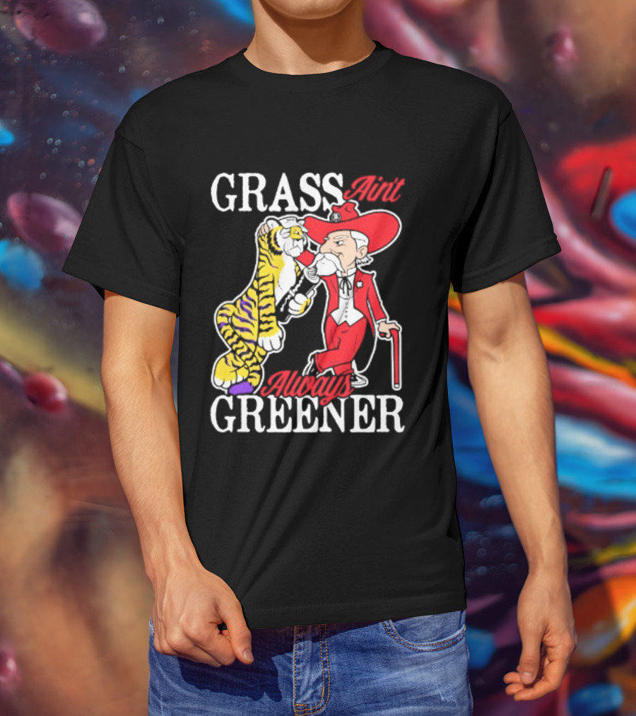 Ole Miss Rebels Vs LSU Tigers Grass Ain't Greener 2026 NCAA T-Shirt