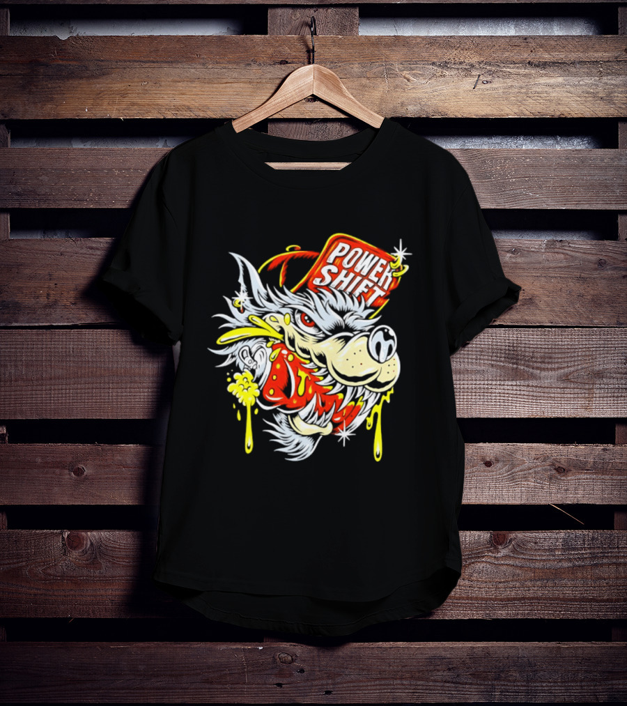 Power Shift Wolf Streetwear Urban Style Clothing T-Shirt