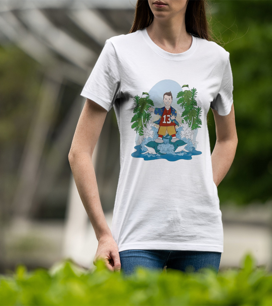 Brock Purdy 13 Surfing Dolphins Tropical Paradise Adventure T-Shirt