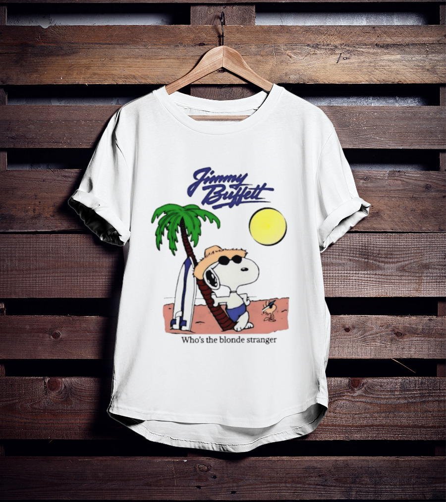 Jimmy Buffett Snoopy Who's The Blonde Stranger Surfing Palm Beach Moon T-Shirt