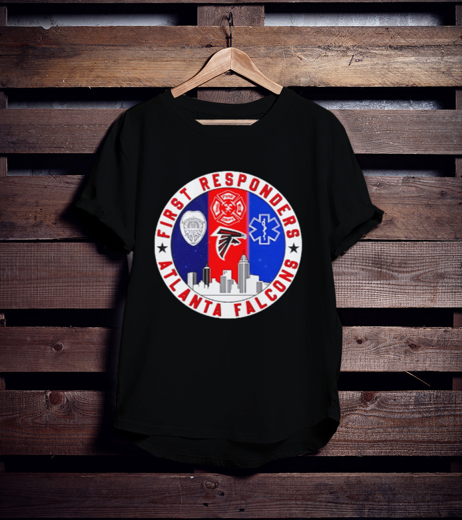 Atlanta Falcons First Responders 9.11 Never Forget Skyline T-Shirt