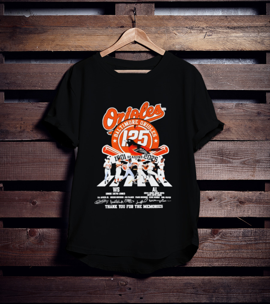 Baltimore Orioles 125 Seasons 1901 2025 Thank You For The Memories T-Shirt