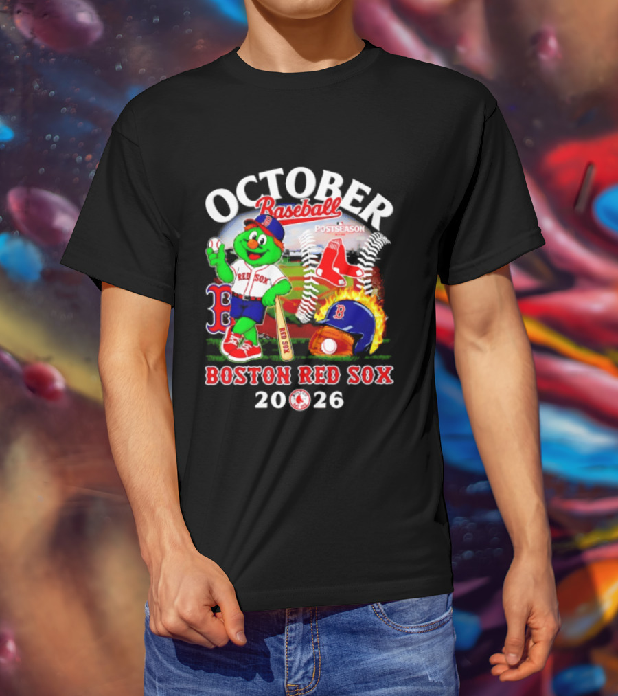 Boston Red Sox October Baseball Postseason 2026 Mascot Red Sox T-Shirt