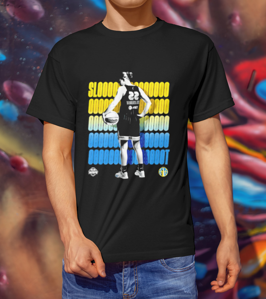 Chicago Sky Courtney Vandersloot Slooty 22 Blue Yellow Basketball T-Shirt