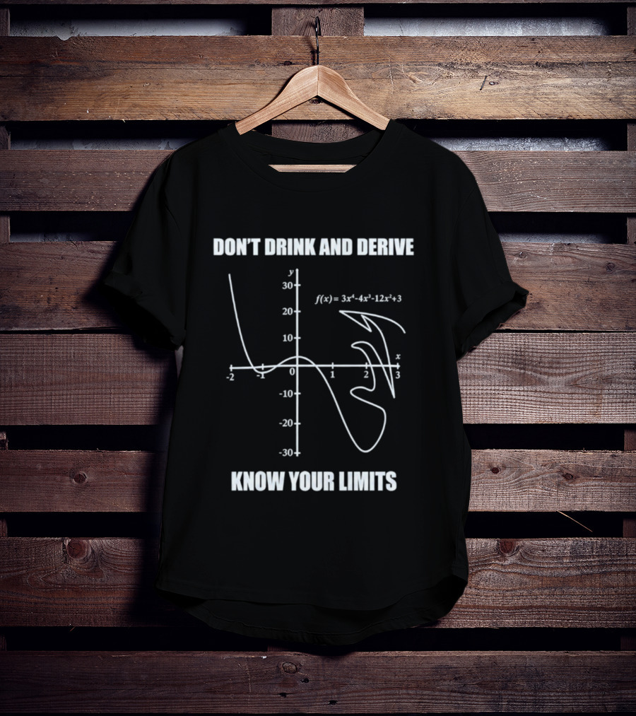 Don't Drink And Derive Math Graph Know Your Limits Equation Humor T-Shirt