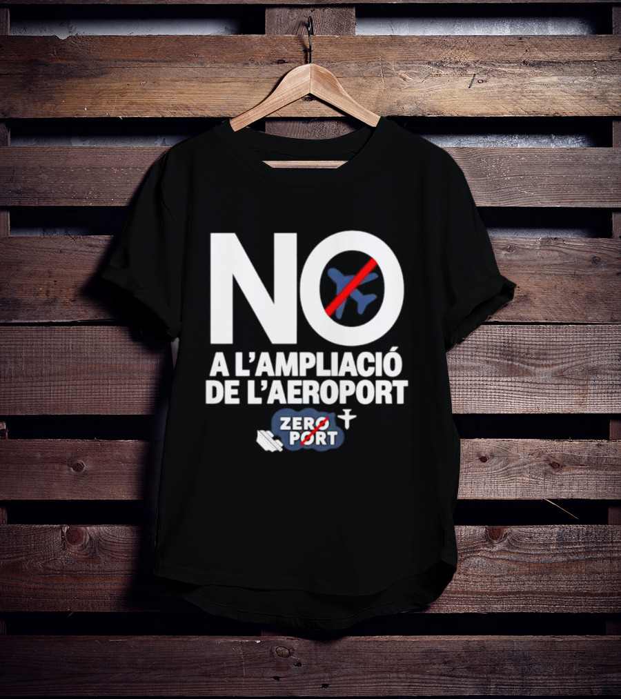 No A L'Ampliació De L'Aeroport Zero Port Avió Creuat T-Shirt