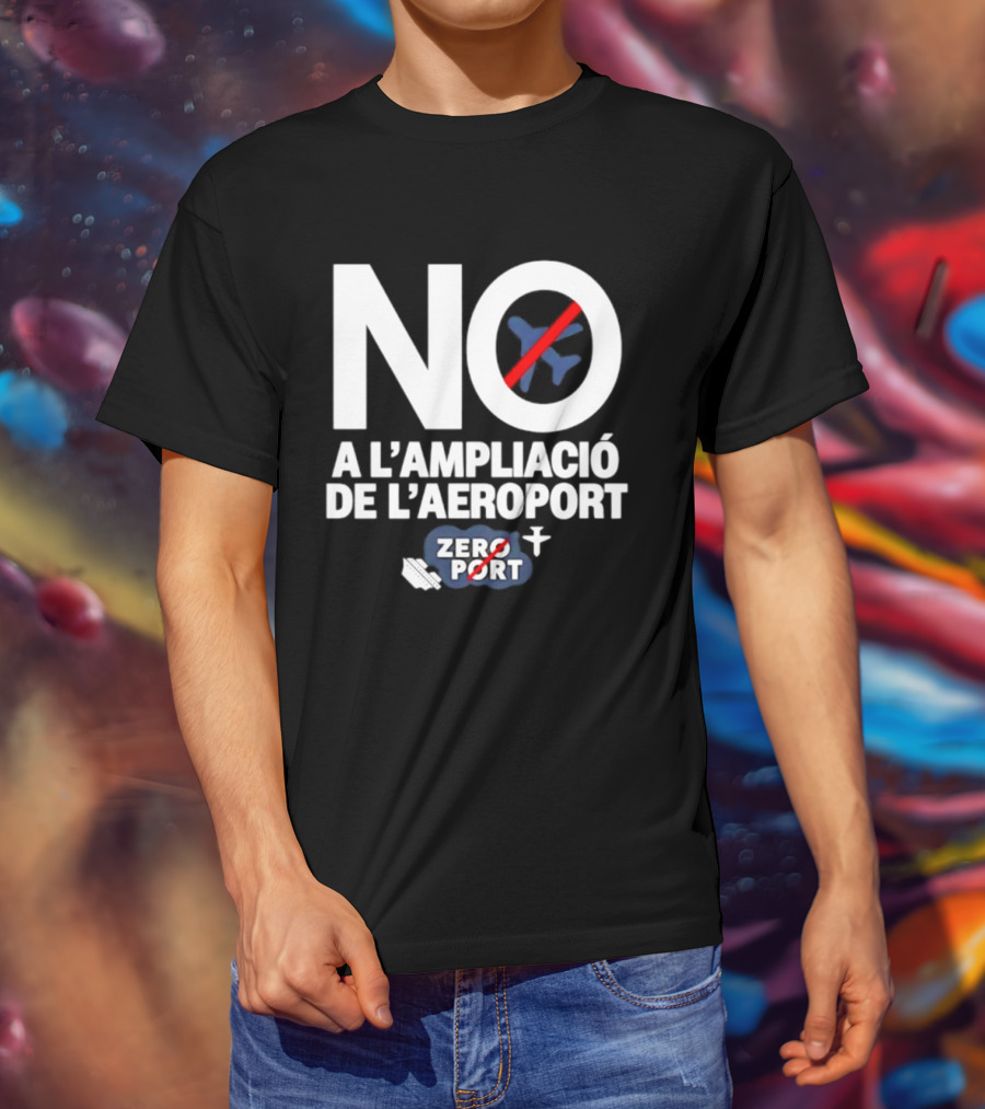 No A L'Ampliació De L'Aeroport Zero Port Avió Creuat T-Shirt