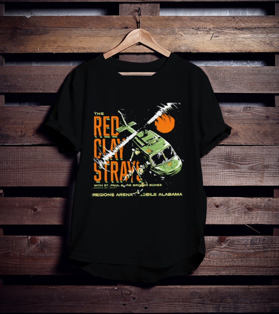 The Red Clay Strays With St. Paul & The Broken Bones Helicopter March 26 2027 Regions Arena Mobile Alabama T-Shirt