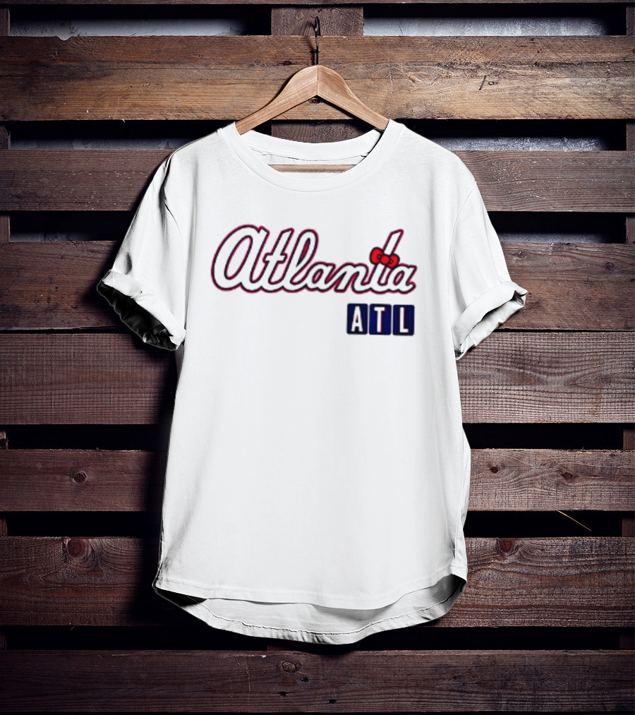 Atlanta Braves Hello Kitty ATL 2026 Baseball Cartoon Collaboration T-Shirt