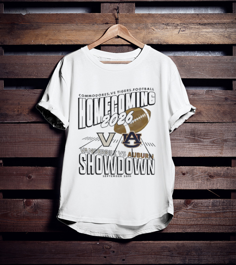 Auburn Vs Vanderbilt Tigers Commodores Homecoming 2026 September Showdown T-Shirt