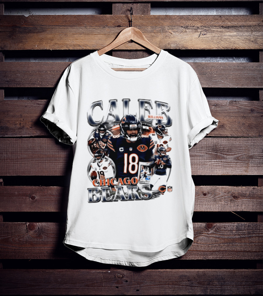 Caleb Williams Chicago Bears 18 Player Collage 2026 T-Shirt