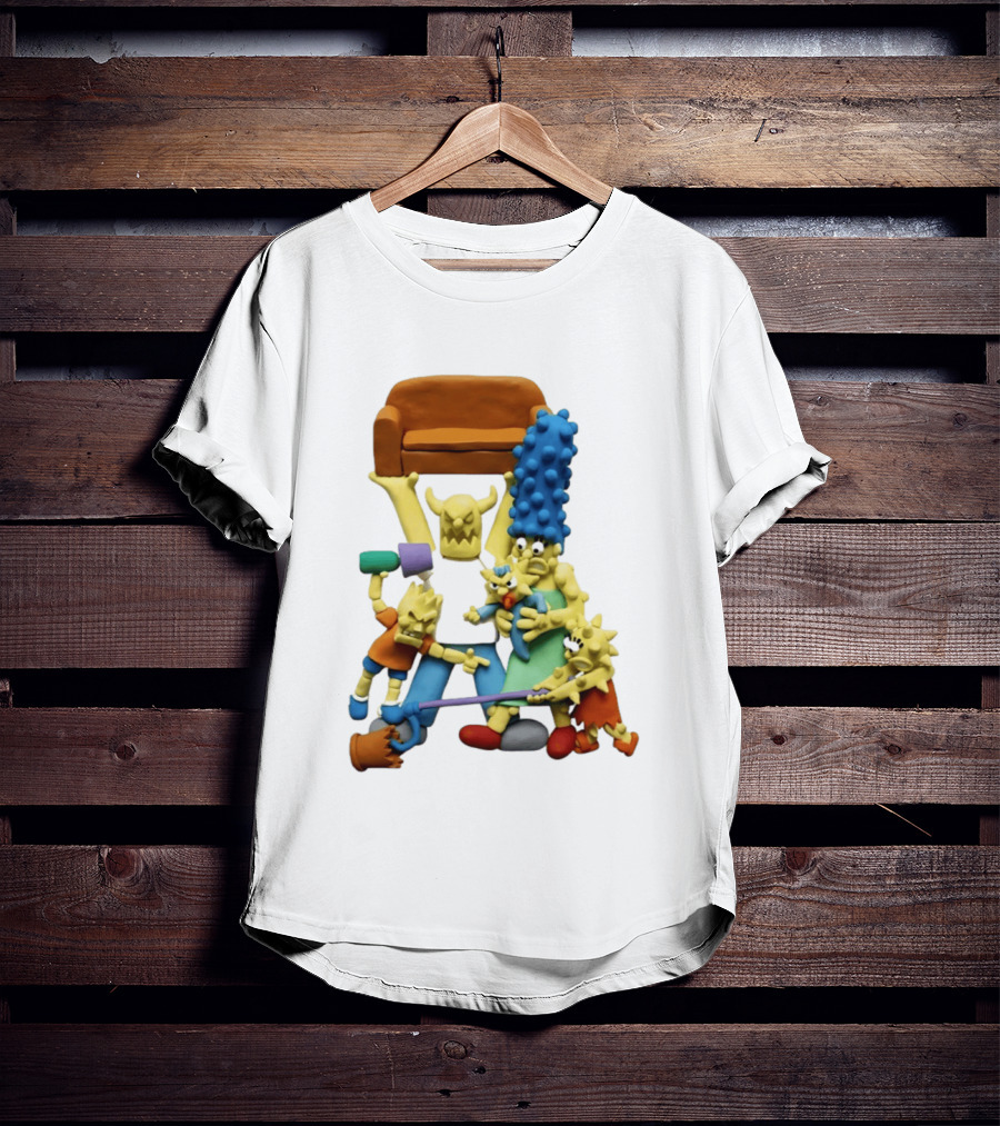 Couch Gag Sculpted Family Chaos Iconic Animation T-Shirt