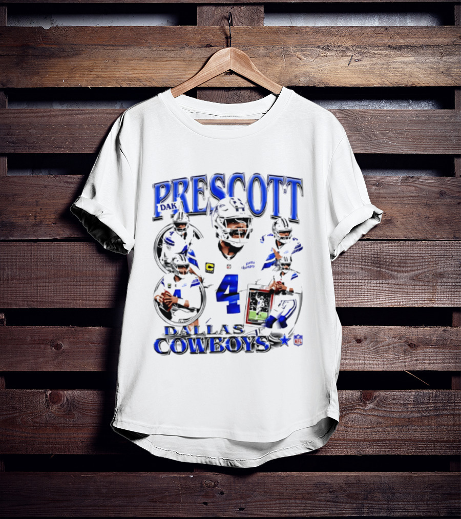 Prescott 4 Dallas Cowboys Player Collage 2026 T-Shirt