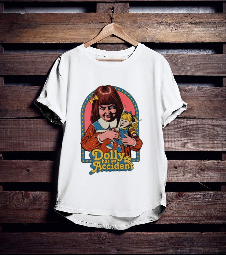 Dolly Has An Accident Creepy Doll Steven Rhodes T-Shirt