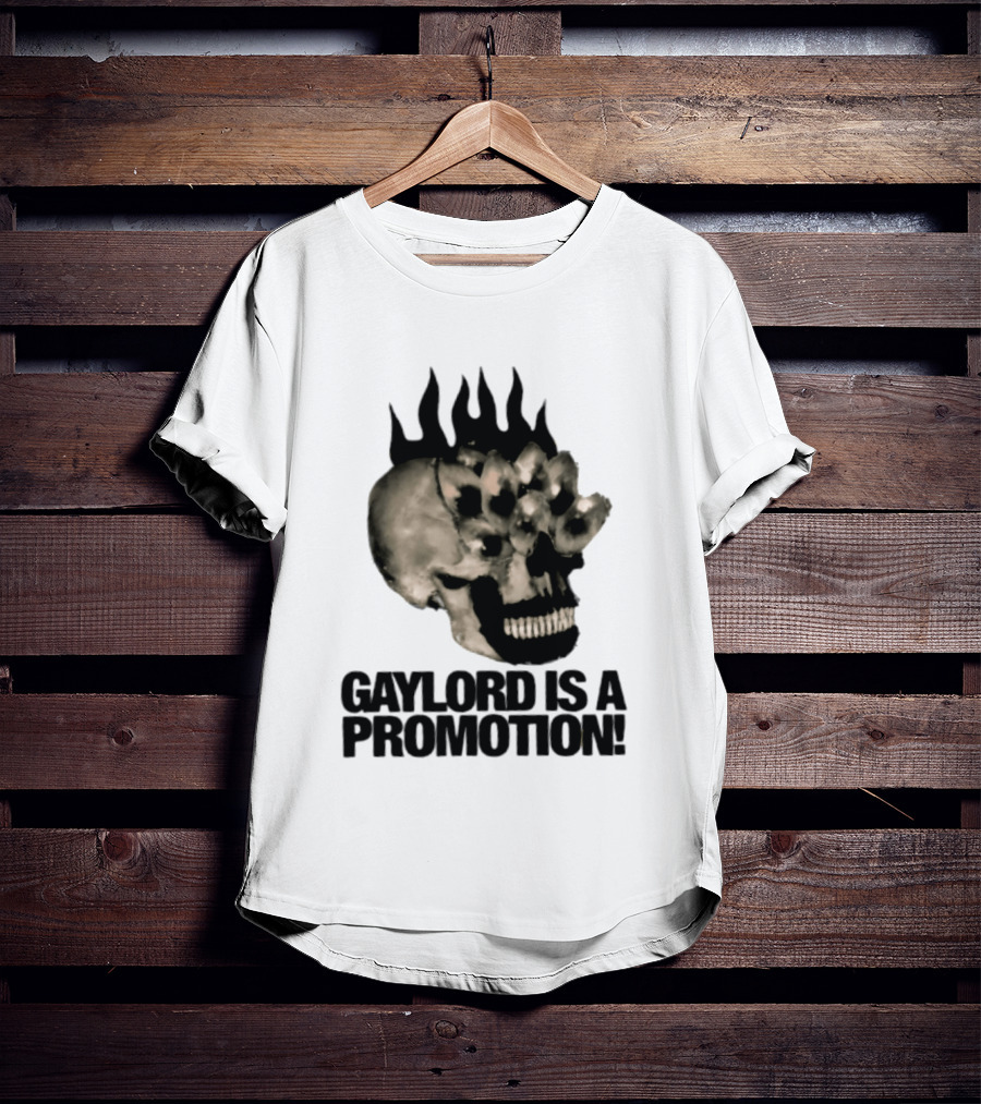 Gaylord Is A Promotion Skull Flamed Spikes Sarcastic T-Shirt