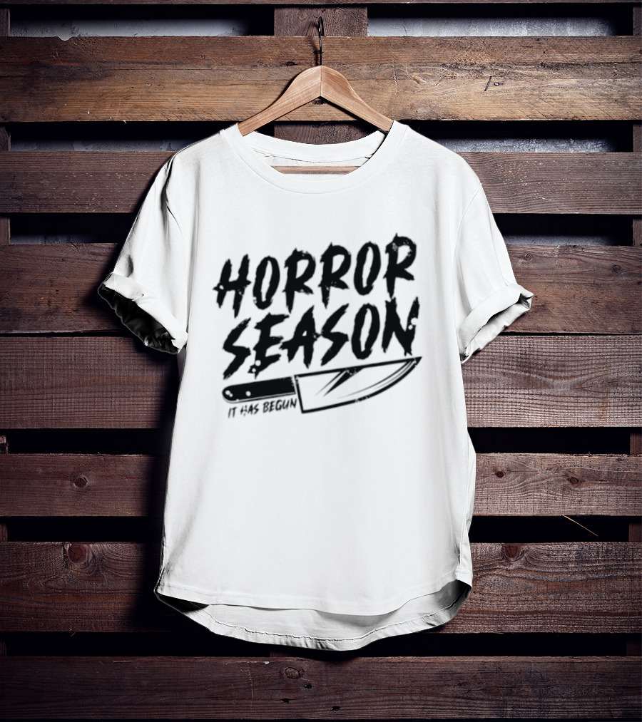 Horror Season It Has Begun Scary Halloween Knife T-Shirt