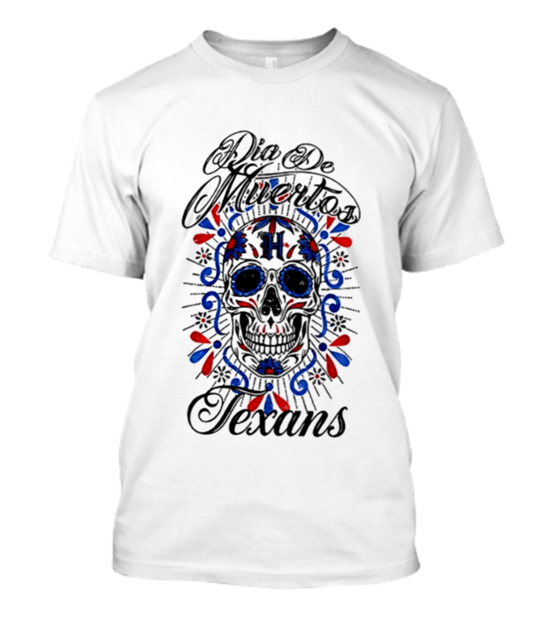 Dia De Los Muertos Texans 2026 Sugar Skull Football T-Shirt