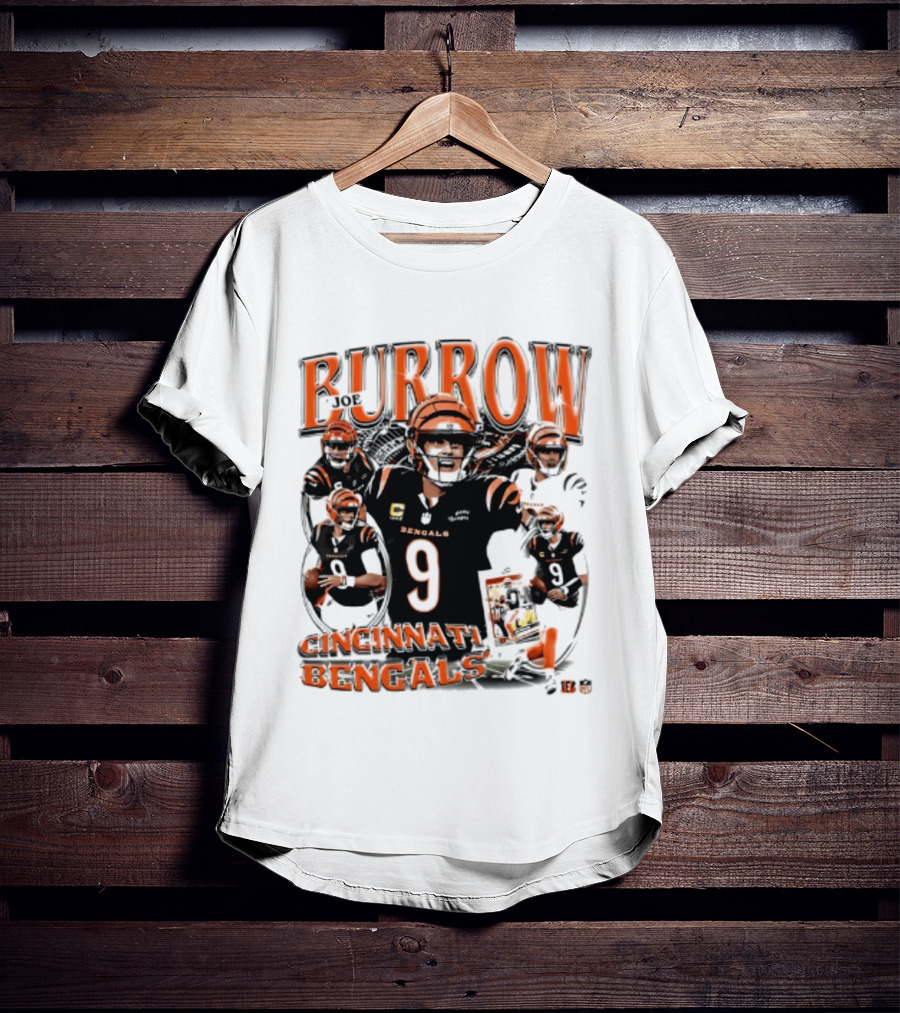 Burrow Cincinnati Bengals 9 Player Collage 2026 T-Shirt