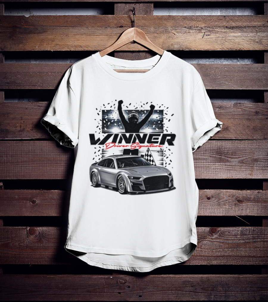 Joey Logano 2026 Winner Bass Pro Shops Night Race Victory Car And Driver Signature T-Shirt