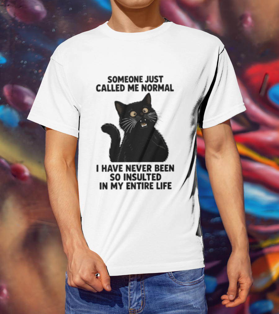 Someone Just Called Me Normal Black Cat Humor Never Been So Insulted In My Entire Life T-Shirt