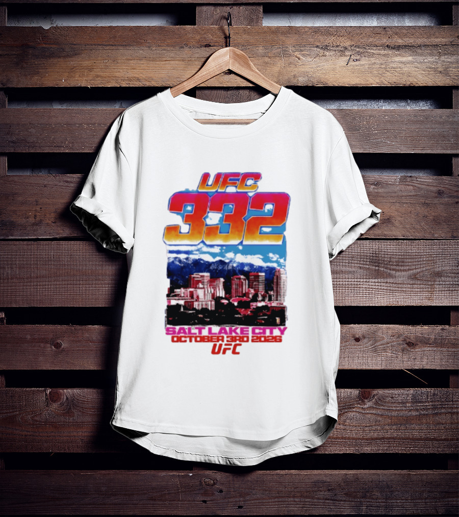 UFC 332 Salt Lake City October 3rd 2026 Urban Skyline Event T-Shirt