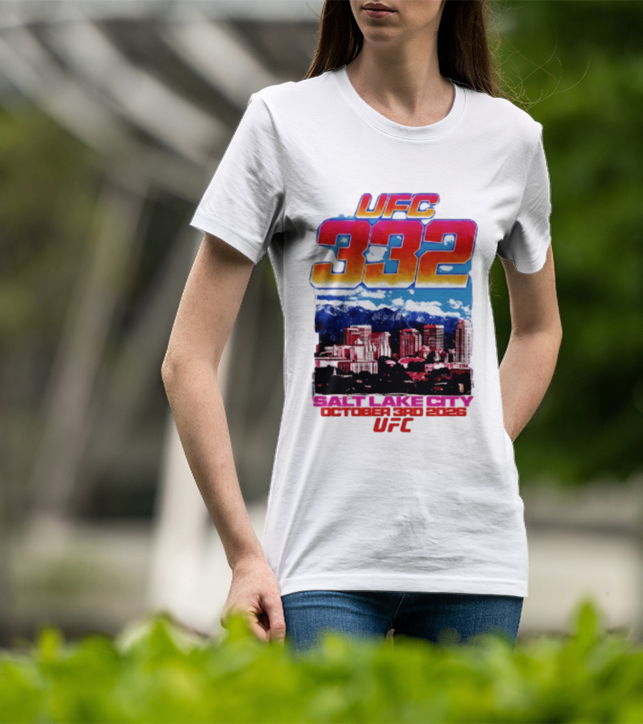 UFC 332 Salt Lake City October 3rd 2026 Urban Skyline Event T-Shirt