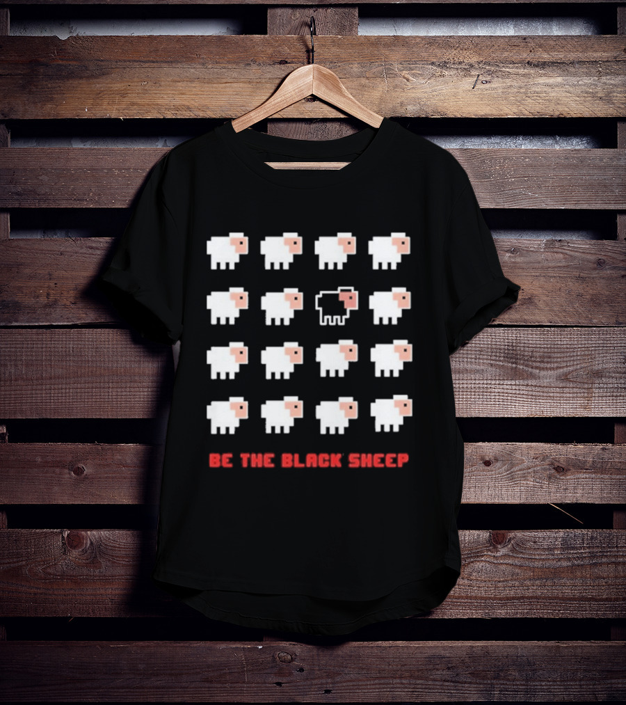 Be The Black Sheep Pixel Art Individualism Unique Lamb T-Shirt