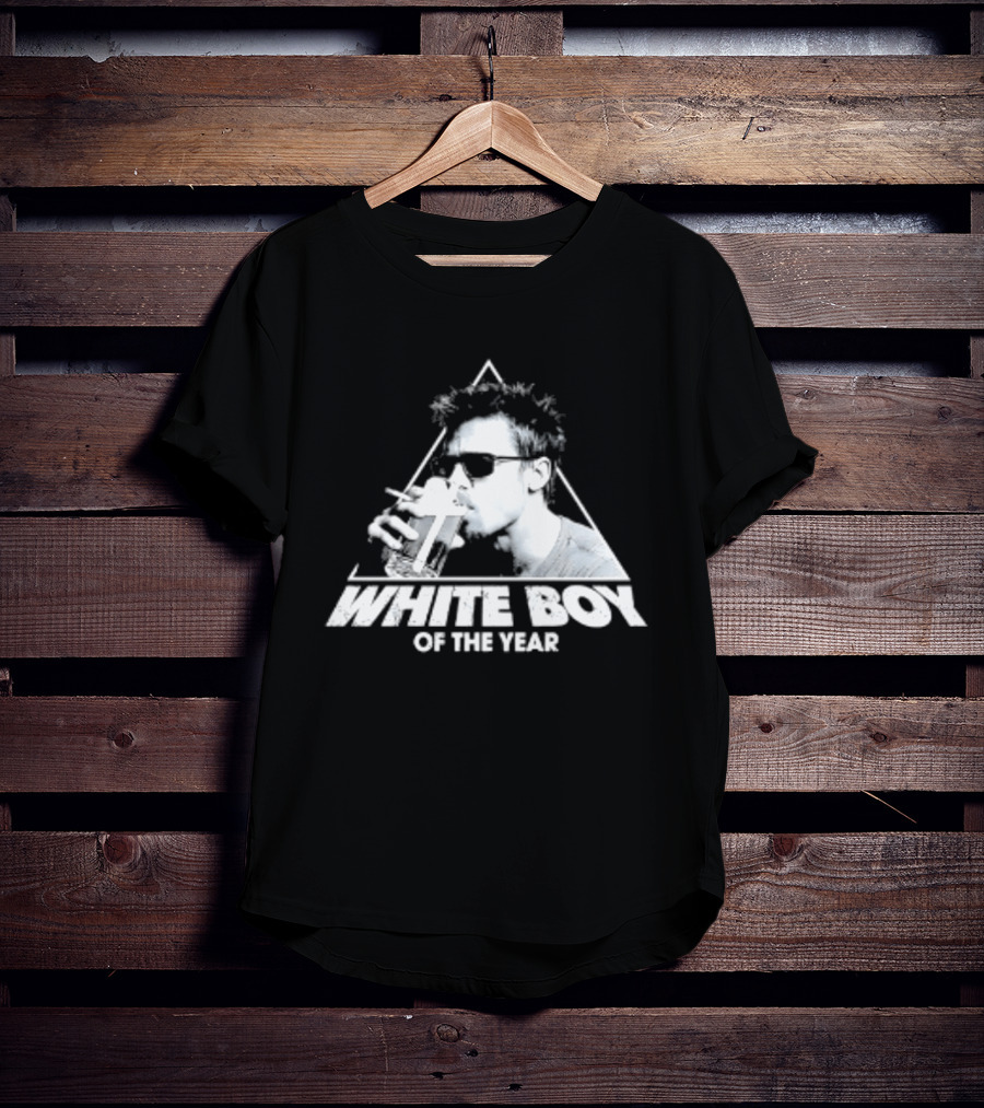 White Boy Of The Year Brad Pitt Fight Club Smoking And Beer T-Shirt