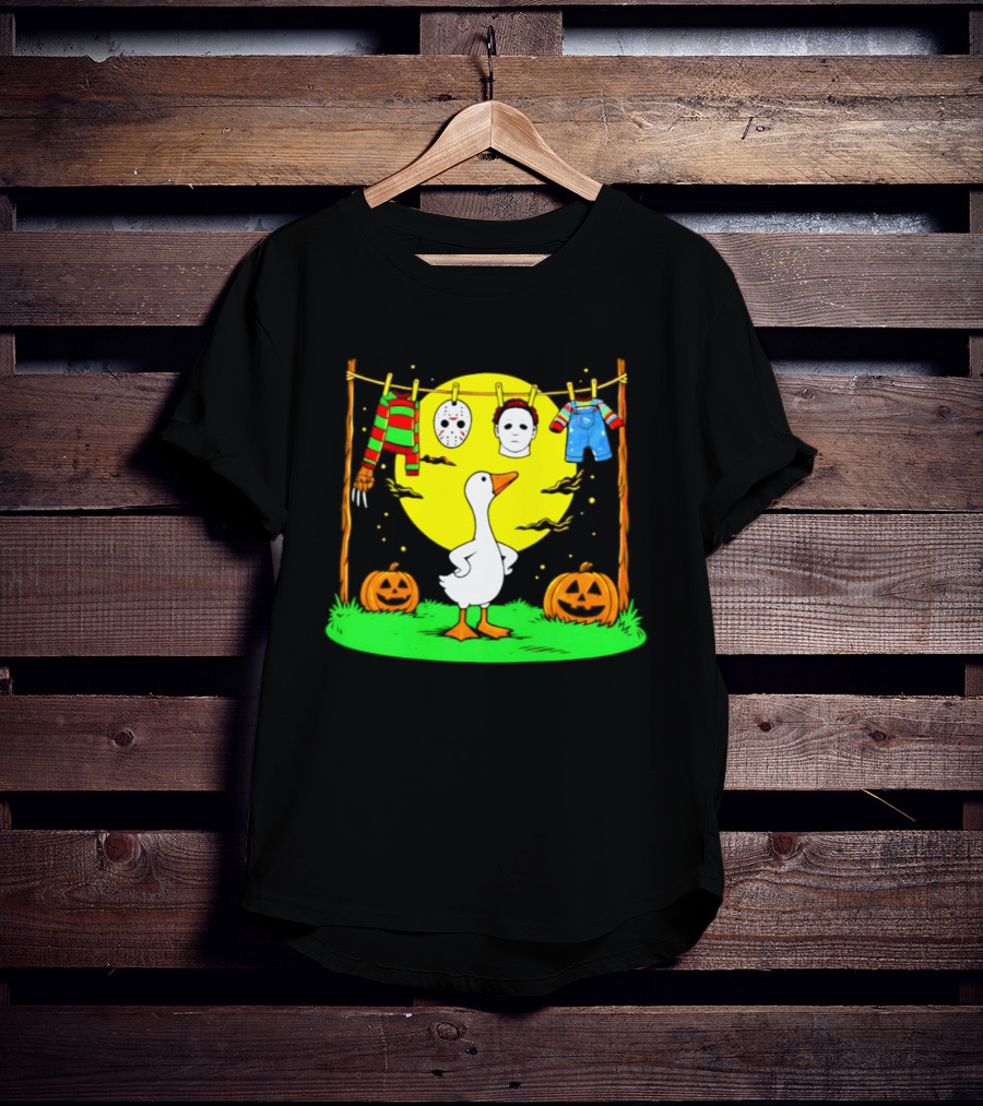 Goose Horror Halloween '26 Pumpkin Jason Freddy Chucky Outfits T-Shirt
