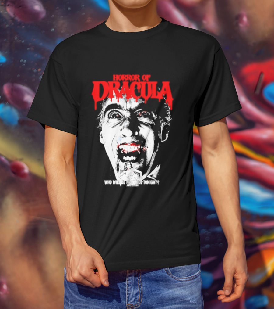 Horror Of Dracula Who Will Be His Bride Tonight Vintage Vampire Movie T-Shirt