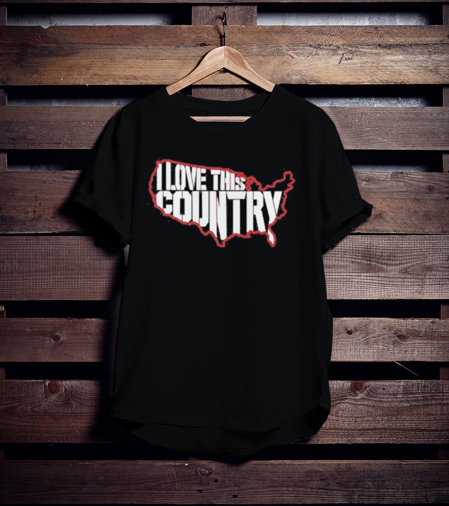I Love This Country United States Map T-Shirt