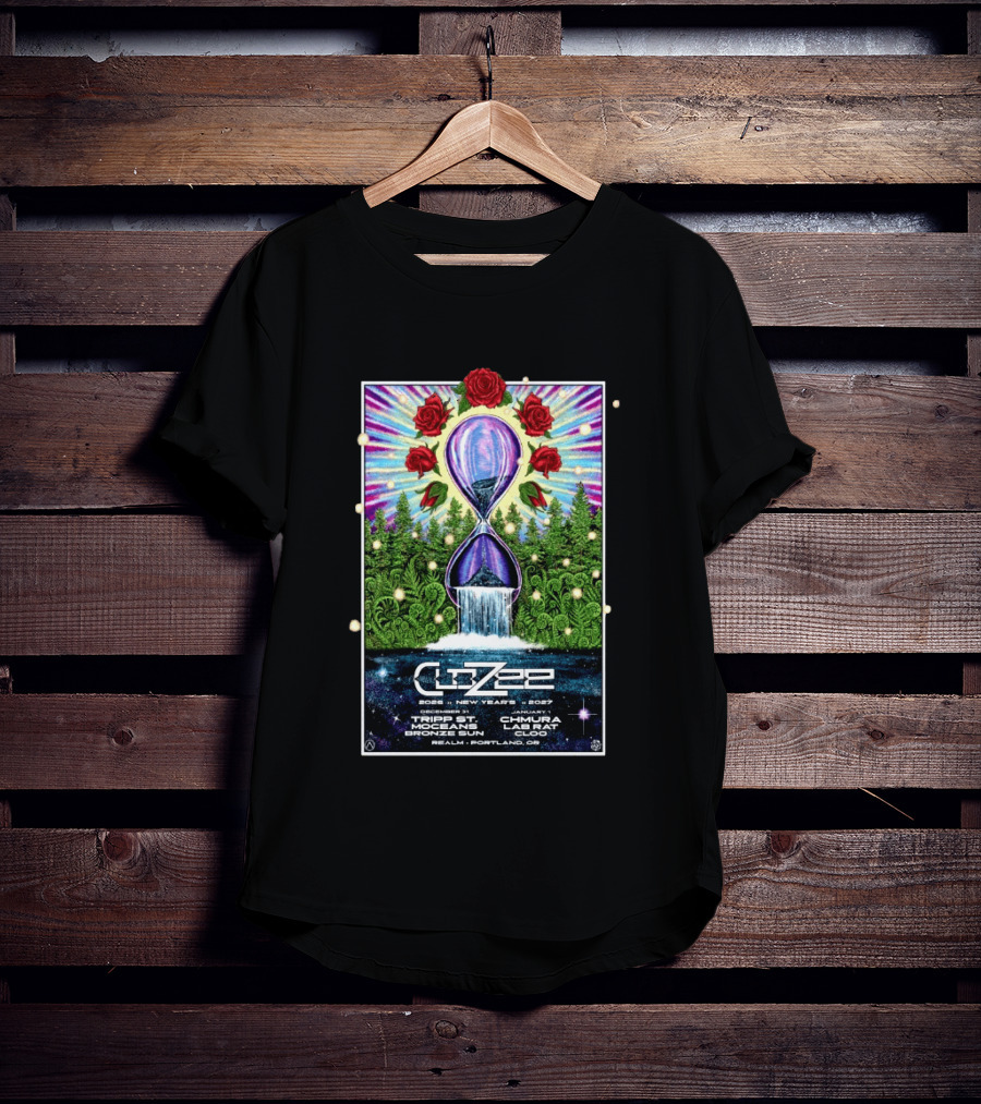 CloZee New Year's Eve 2026 2027 Portland Oregon Realm Event Featuring Trip St MZG Enzi Chad Chmura Labrat Supertask Comisar T-Shirt
