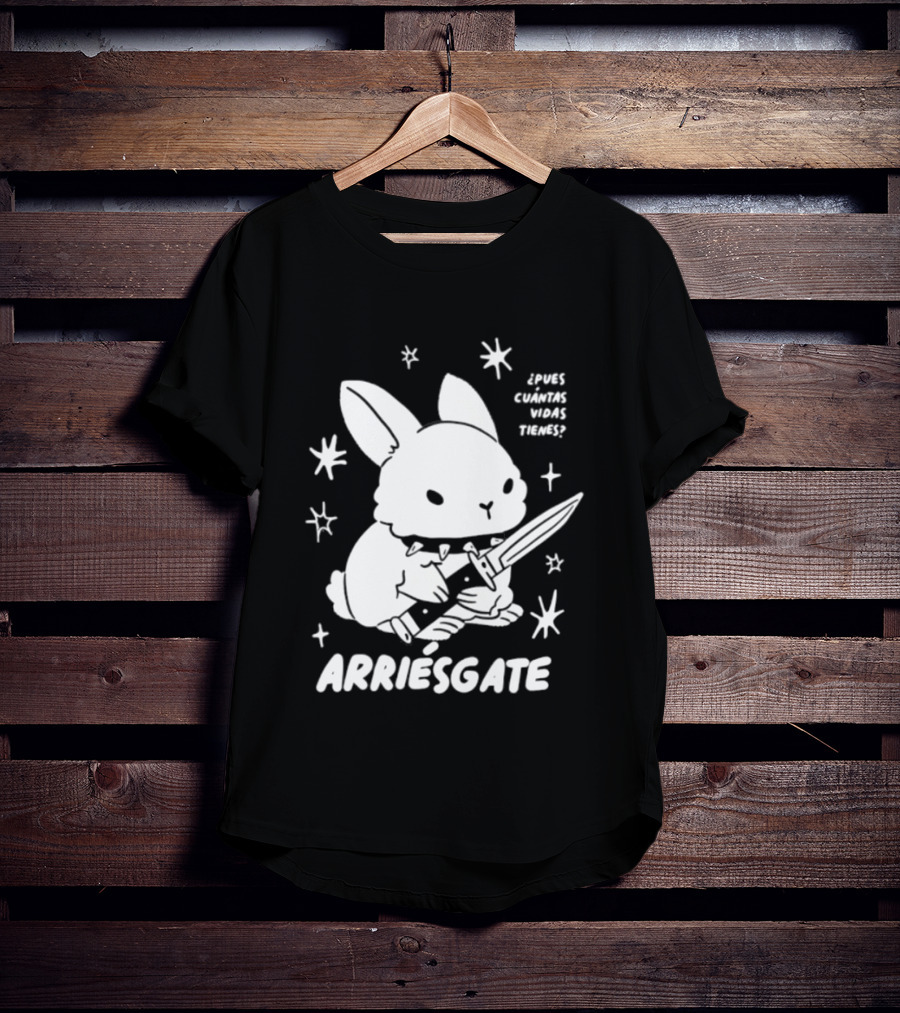 Dulce Nopronto ¿Pues Cuántas Vidas Tienes Arriésgate Conejo Cuchillo Kawaii Estrellas T-Shirt