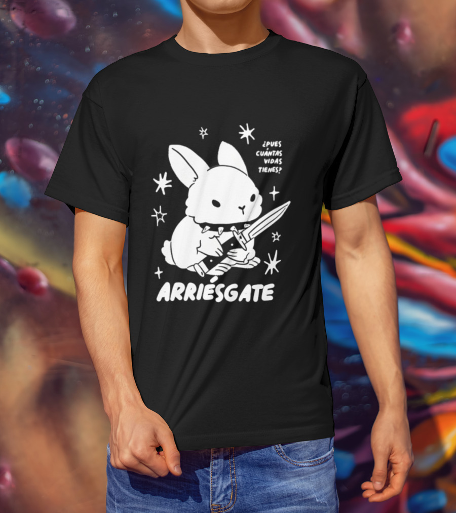Dulce Nopronto ¿Pues Cuántas Vidas Tienes Arriésgate Conejo Cuchillo Kawaii Estrellas T-Shirt