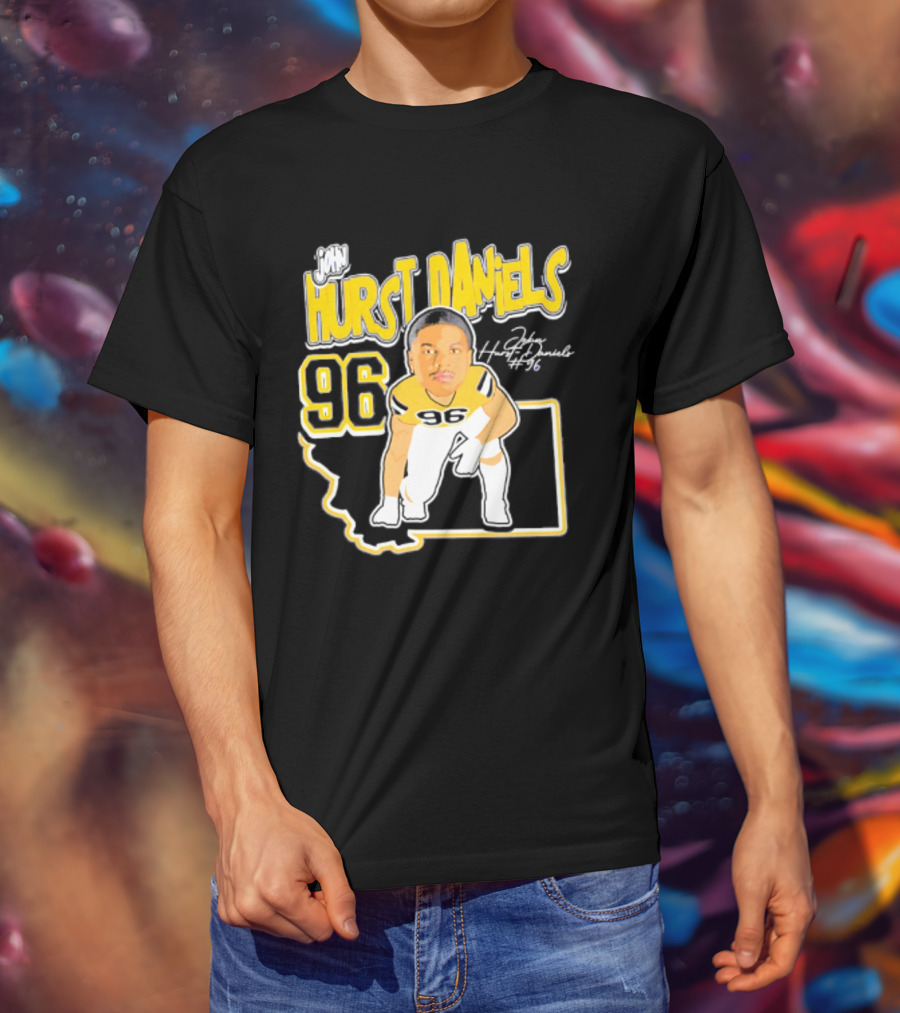 Montana State Bobcats 2026 Hurst Daniels 96 Player Caricature T-Shirt
