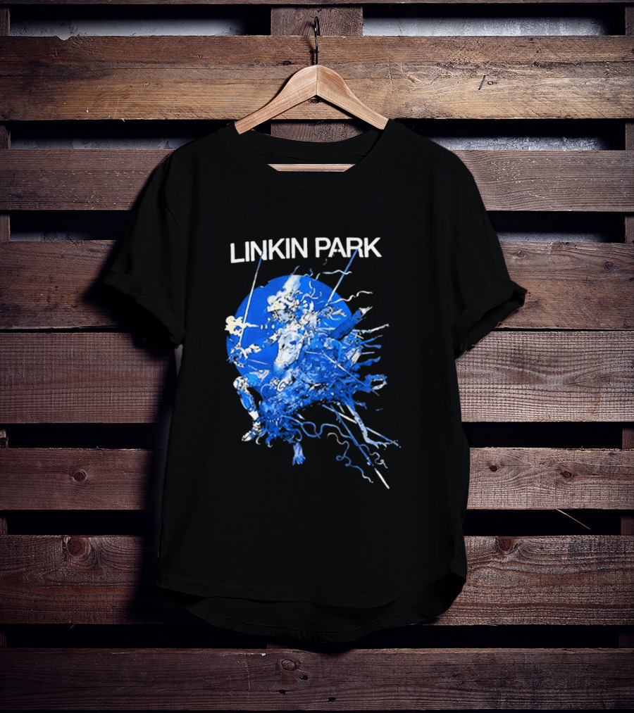 Linkin Park Katsuya Terada Blue Abstract Art Collaboration T-Shirt